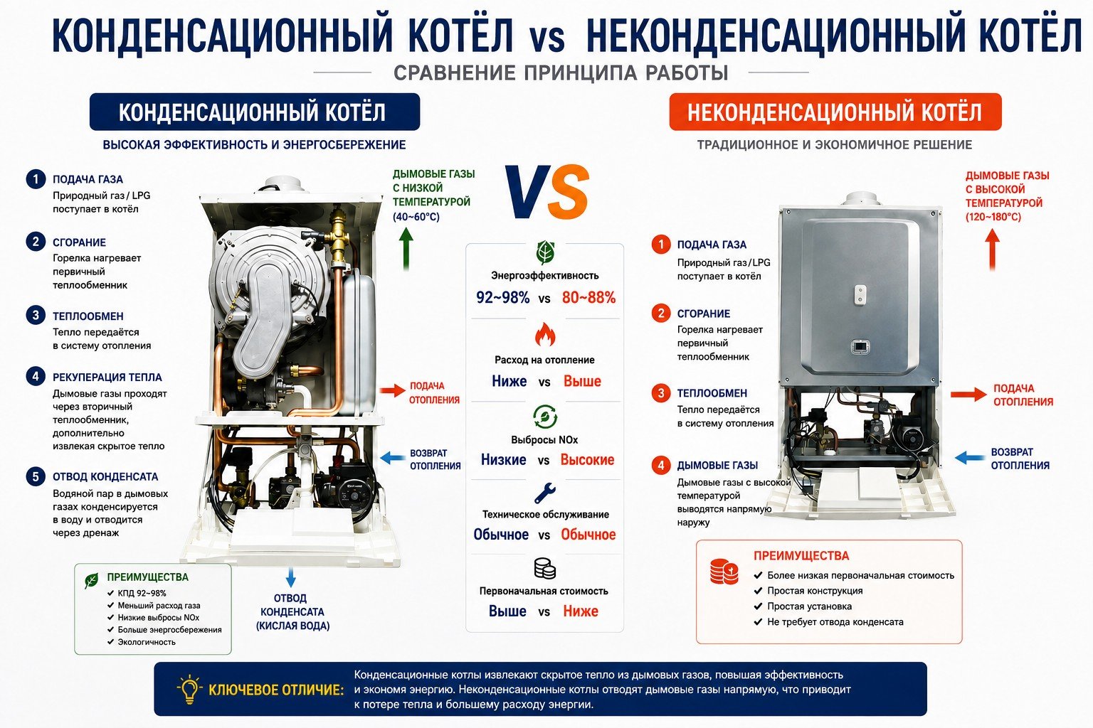 Конденсационный или обычный котел: какой выбрать для вашего проекта? (Гид 2026) 1 конденсационный или обычный котел